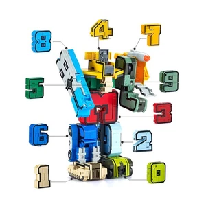 Puzzle 10 Numeri e 5 Simboli Robot Trasformatore Modellino Giocattolo Bambini - Foto 1 di 9