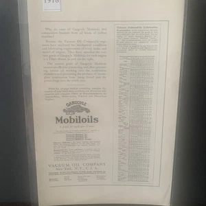 Publicidad de colección 1918 Gargoyle Mobiloils Mobil Oil Company Nueva York - Imagen 1 de 3