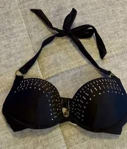 Hunkemöller, Bikini Oberteil, D Cup, Doutzen Storys, Schwarz, 32 D, 70 D, Neu!! - Bild 1 von 6