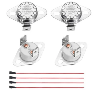 2 Pcs KSD301 Thermostat 250°C/482°F 20A N.C with Terminal Wire - Picture 1 of 5