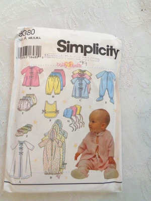 Simplicity Pattern #9380 - Infants Layette (Size NB, S, M, L) - Image 1 of 2