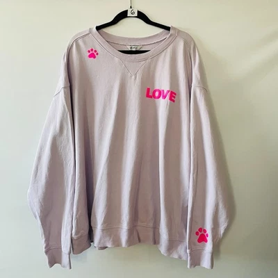 Sudadera Pullover Wildfox Dogs Love Me Mujer Púrpura Claro Gráfico Talla 2XL Foto 1 de 4