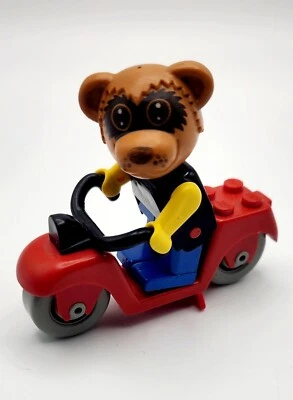 Minifigura vintage 1979 LEGO Fabuland #3605 Ricky mapache y scooter Foto 1 de 4