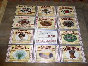 12 ORIGINAL VINTAGE 1930ER JAHRE NEW JERSEY CRANBERRY KISTEN ETIKETTEN CHICAGO NEW YORK - Bild 1 von 7