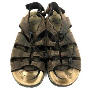 ABEO Anacapa BIO System Brown Leather Sandals Mens Sz 13N Elastic $130 MSRP - Picture 1 of 8