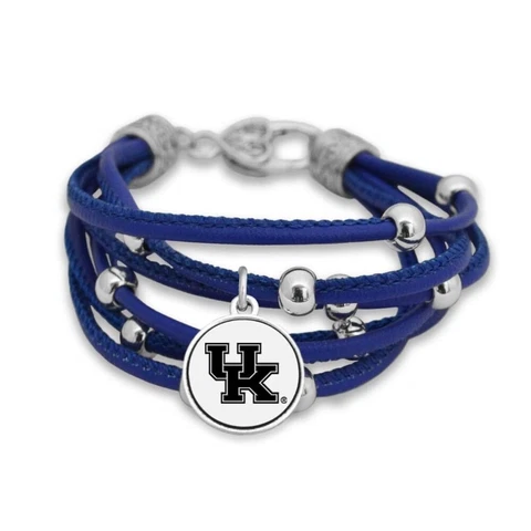 New Kentucky Wildcats Faux Leather Charm Bracelet,Gift for Her Mom Cover
