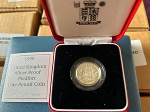 1998 Royal Mint Piedfort £1 One Pound Silver Proof Coin with COA (PF1) - Picture 1 of 3