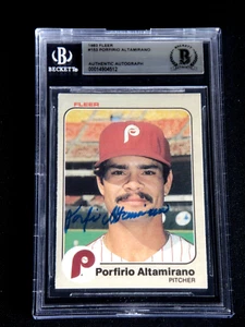 PORFIRIO ALTAMIRANO SIGNED 1983 FLEER BASEBALL CARD BECKETT HANDSIGNIERT #153 - Bild 1 von 2