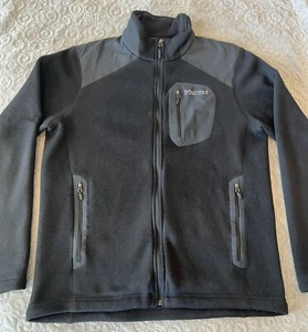 Marmot Men's Full Zip Fleece Softshell Jacket Black Size Large - EUC - Picture 1 of 6