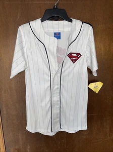 DC comics Superman Jersey Button Up New Tags - Picture 1 of 5
