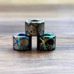 Titanium Knife Lanyard Bead Skull Paracord Keychain Pendant EDC Zipper Pull Gift - Picture 1 of 18