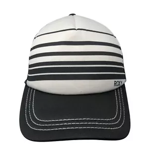 Sombrero de camionero ROXY Snapback negro talla única ajustable a rayas 6 paneles malla trasera - Imagen 1 de 8