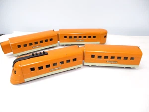 Lionel Jr Hiawatha Streamliner Naranja 4 piezas Restaurado EX Preguerra Calibre O X6395 - Imagen 1 de 16