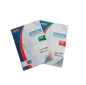 100 COPERTINA IN PVC TRASPARENTE 150 MICRON CF 100 FOGLI PER RILEGATURA - Foto 1 di 1