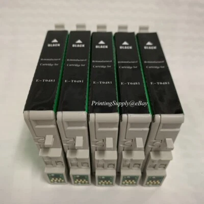 Tinta 5PK BK para Epson 48 T0481 Stylus Photo R300 R320 R340 R200 R220 RX500 RX600 Foto 1 de 2
