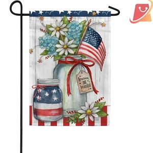 Patriotic Flag Polyester 12x18 Inches Double Sided Indoor Outdoor Decor - Picture 1 of 4