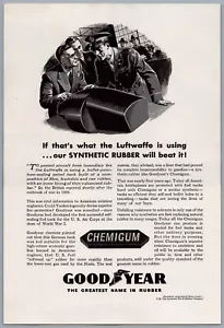 Anuncio impreso de neumáticos Goodyear de colección de la década de 1940 de la Segunda Guerra Mundial anuncio de coche 10" x 6" 8854 - Imagen 1 de 1
