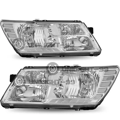 Pair Chrome Clear Headlamp For 2009-2020 Dodge Journey Headlights Assembly 09-20 Foto 1 de 4
