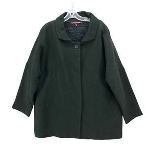 Comtpoir Des Cotonniers Dark Green Narah Wool Blend Woven Coat Jacket 44 - US 12 - Picture 1 of 10