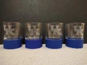 University Of Kentucky Wildcats Whiskey Rocks Glasses Glasses Set Of 4. New! - Picture 1 of 3