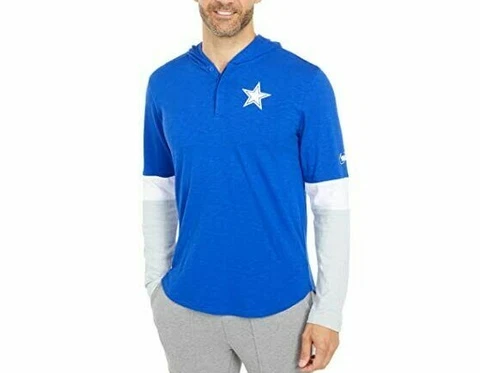 Dallas Cowboys Men's Nike Mascot Historic Long Sleeve Hooded Henley   Small Cover