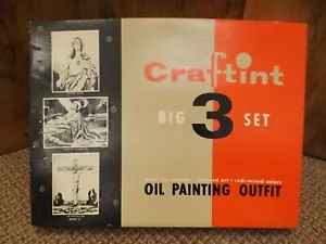 De Colección Años 50 NUEVO Artefacto Pintura al Óleo por Número Grande 3 Lienzo Kit Religioso Jesús María - Imagen 1 de 9