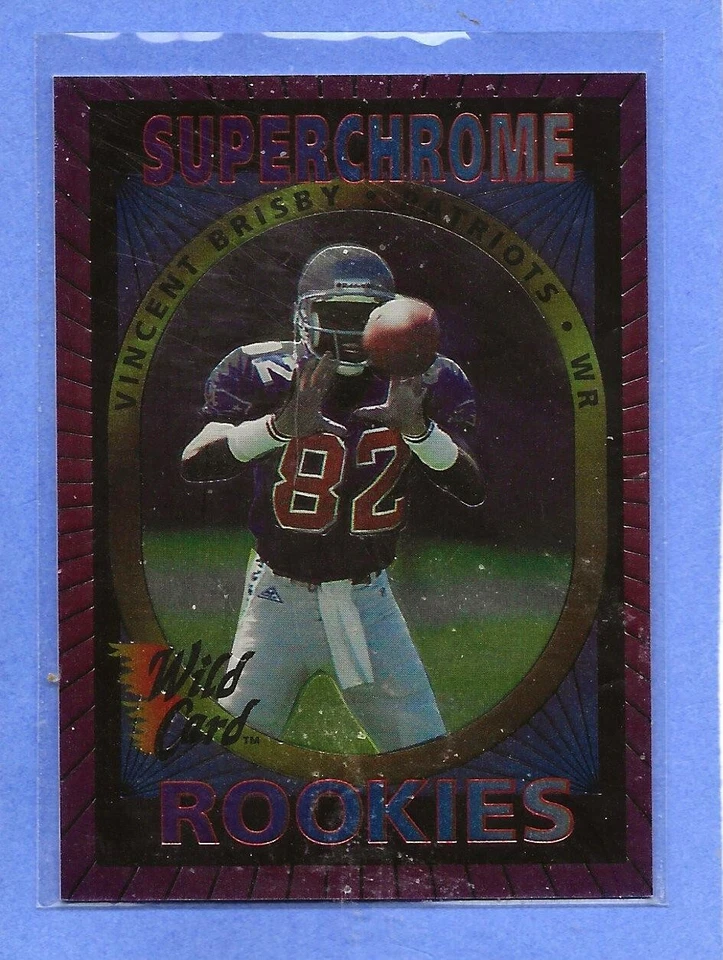 VINCENT BRISBY - 1993 Wild Card Superchrome  "Rookie" - #33 - Patriots - #2 - Image 1 of 1