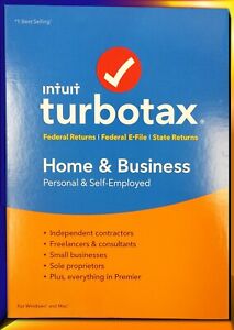 2018 TurboTax Home & Business federal e-file & state tax return for PC & Mac CD