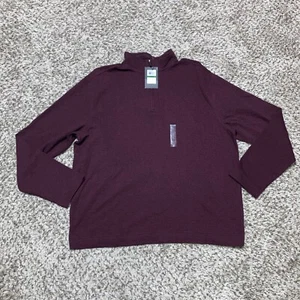 Van Heusen Never Tuck Herren 1/4 Reißverschluss Pullover Large klassische Passform rot NEU  - Bild 1 von 7