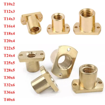 T10-T40 Rechts / Links Seite Trapezgewindespindel Messingmutter für Leitspindel - Bild 1 von 4