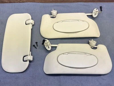 2007-2013 Mini Cooper quebra-sol bege passageiro motorista par OEM sombra com luzes - Imagem 1 de 4
