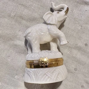 Lenox The Good Luck Elephant Trinket Box First Issue Trunk Up w Box - Picture 1 of 12