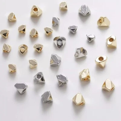 10pcs Triangle Spacer Beads,14K Gold Plated Brass Irregular Triangle Beads - Image 1 of 4