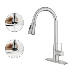 Kitchen Faucet, Sink Faucet, Pull-Down Kitchen Faucet, Brushed Stainless Steel - Picture 1 of 6