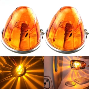2X Watermelon LED Bulbs Light Amber Glass Lens Lights 1156 1 Wire Incandescent - Picture 1 of 18