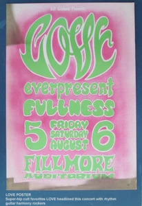 1966 LOVE POSTER FILLMORE AUDITORIUM BILL GRAHAM WES WILSON Everpresente pienezza - Foto 1 di 3