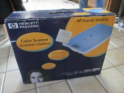 HP ScanJet 3400Cse Flatbed Scanner scans COLOR usb parallel BOX cd power cord - Image 1 of 4