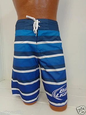 Pantalones cortos Bud Light Beer Board para hombre baúl de baño traje de baño rayas Bud Foto 1 de 3