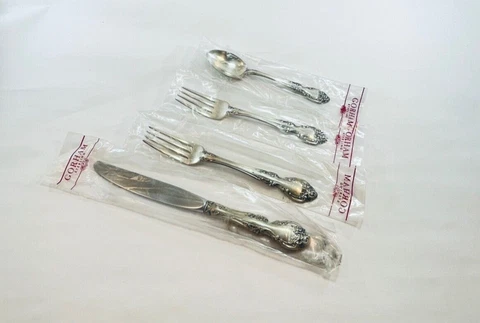 Gorham Melrose Sterling Silver 4 Piece Place Setting - Luncheon Size - New Cover