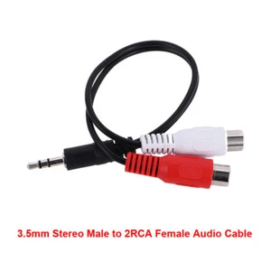 Cable divisor adaptador de audio adaptador de audio estéreo auxiliar macho a 2 RCA hembra de 3,5 mm - Imagen 1 de 5