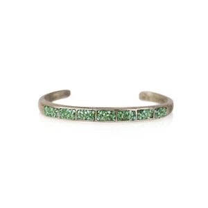 Vintage Navajo Sterling Silver Chip Turquoise Inlay Cuff Bracelet - Picture 1 of 4