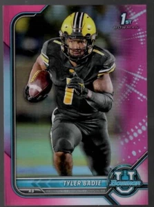 2022 Tyler Badie Football Bowman 1st Pink Refractor Rookie RC #80 - Picture 1 of 2