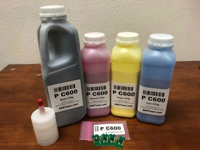 (379 g/197 g) 4 recargas de tóner para impresora color Ricoh P C600, PC600 + 4 chips Foto 1 de 4