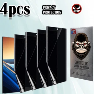 4Pcs Privacy Screen Protector Film For Samsung Galaxy S24/S24+/S24 Ultra - Picture 1 of 10