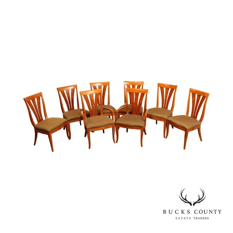Hickory Chair Transitional Biedermeier Style Set Of Eight Dining Chairs Cover