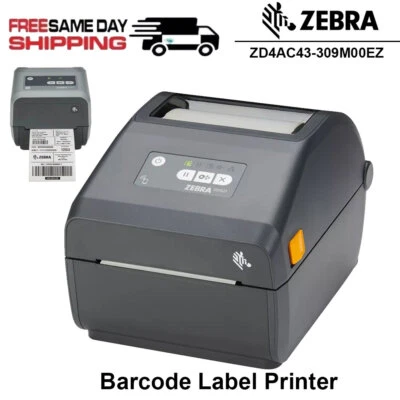 Zebra ZD421 USB ZD4AC43-309M00EZ 300dpi Desktop Thermal Barcode Label Printer - Image 1 of 4