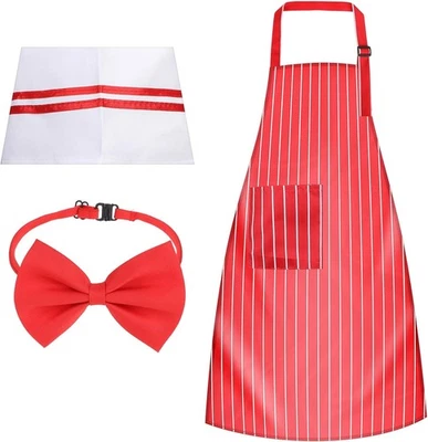 Kit Disfraz Camarero, 3 Piezas Adulto Carnaval Años 50 Rayas Rojas y Blancas...  Foto 1 de 4