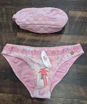 Pink Palm Puff Bikini Vela Bottom  Paradise Pink New Medium  - Image 1 of 4
