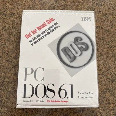 IBM PC DOS 6.1 Software Operating System Vintage 3.5'' disk in box 1993 - Image 1 of 4