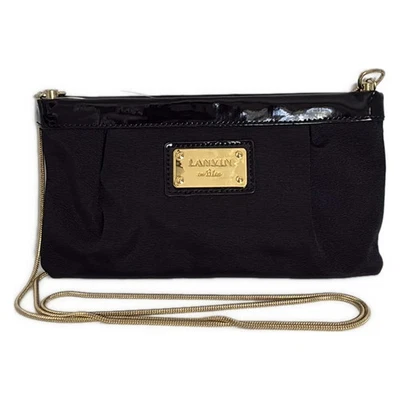 Auténtico bolso de hombro LANVIN en Bleu - charol de nailon dorado negro Foto 1 de 4